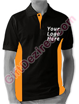 Designer Black and Orange Color Printed Logo T Shirts